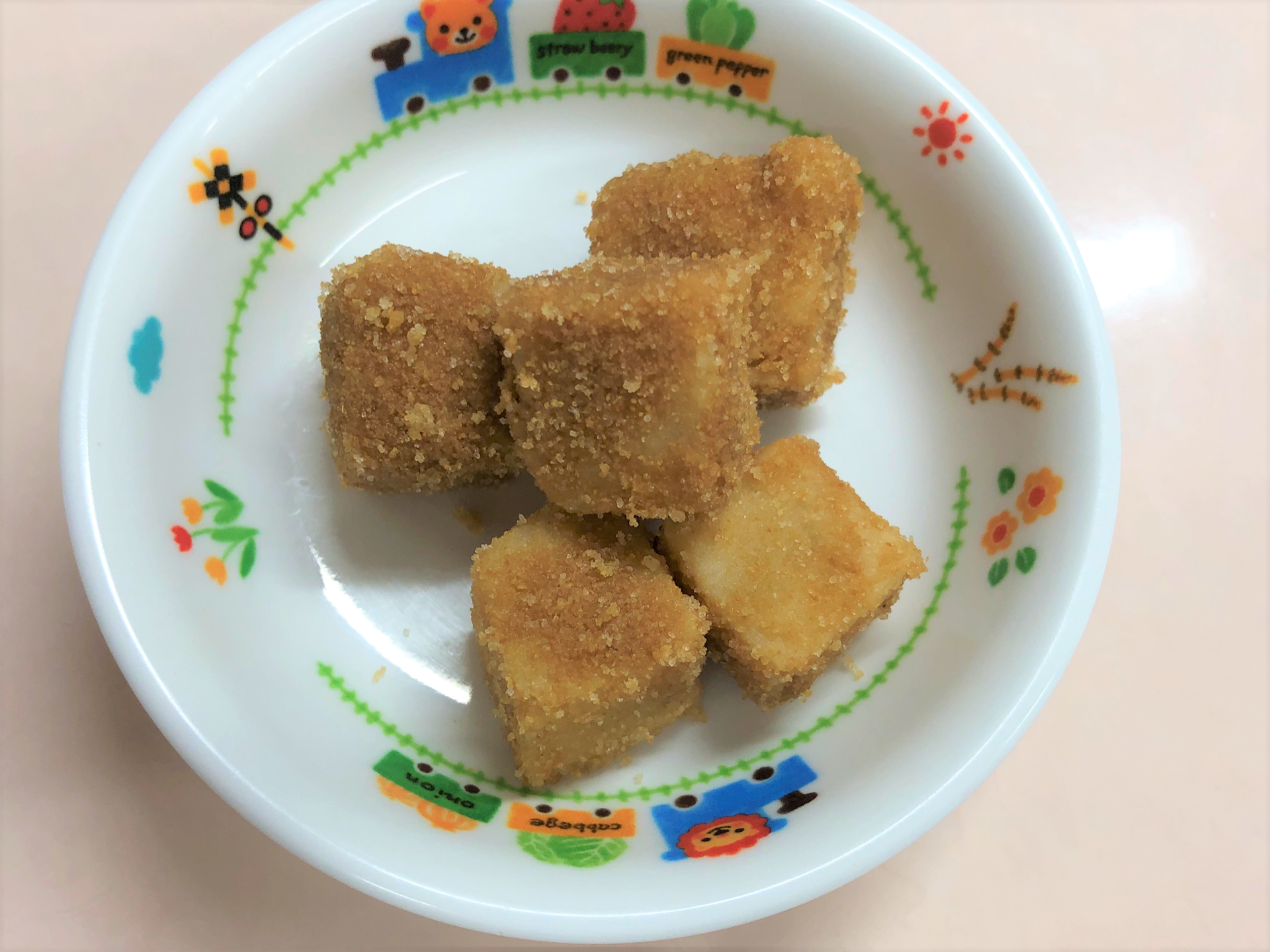 高野豆腐のコロコロ揚げ ぬくもりのおうち保育給食レシピ集 高野豆腐のコロコロ揚げ ぬくもりのおうち保育給食レシピ集